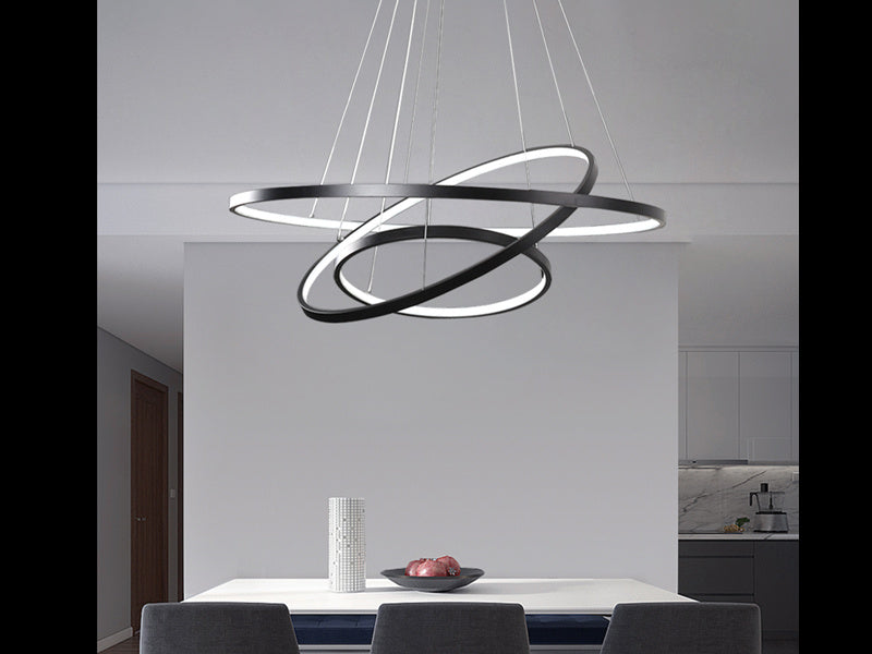 Modern LED Pendant Light P307-Black-80cm - Galaxy Lighting NZ