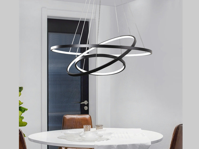 Modern LED Pendant Light P307-Black-80cm - Galaxy Lighting NZ