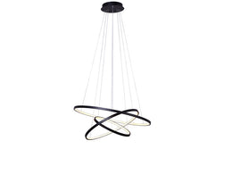 Modern LED Pendant Light, Two Sizes P307-Black-50cm - Galaxy Lighting NZ