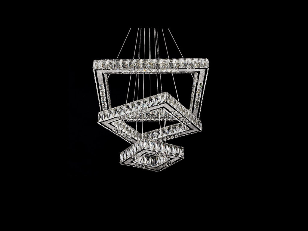 Color Change LED Crystal Pendant Light P309-3Rings  ,Two Sizes - Galaxy Lighting NZ