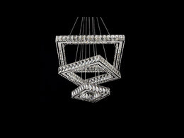 Color Change LED Crystal Pendant Light P309-3Rings  ,Two Sizes - Galaxy Lighting NZ