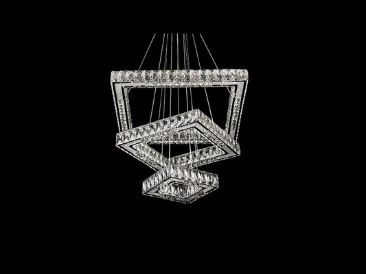Color Change LED Crystal Pendant Light P309-3Rings  ,Two Sizes - Galaxy Lighting NZ