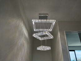 Color Change LED Crystal Pendant Light P309-3Rings  ,Two Sizes - Galaxy Lighting NZ