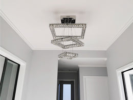 Color Change LED Crystal Pendant Light P309-3Rings  ,Two Sizes - Galaxy Lighting NZ