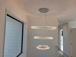 LED Crystal Pendant Light P312-3Rings - Galaxy Lighting NZ