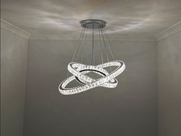 LED Crystal Pendant Light P312-3Rings - Galaxy Lighting NZ