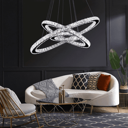 LED Crystal Pendant Light P312-3Rings - Galaxy Lighting NZ