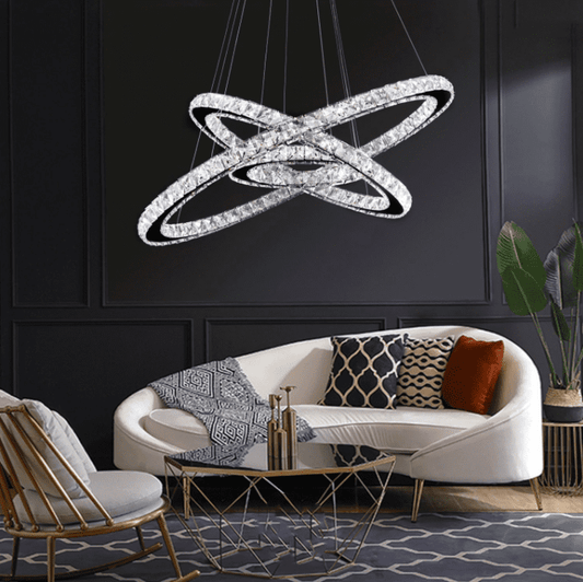 LED Crystal Pendant Light P312-3Rings - Galaxy Lighting NZ