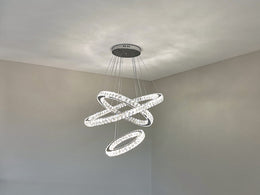 LED Crystal Pendant Light P312-3Rings - Galaxy Lighting NZ