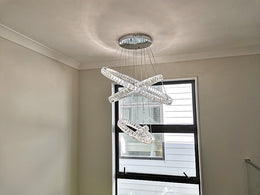 Color Change LED Crystal Pendant Light P312-4Rings - Galaxy Lighting NZ