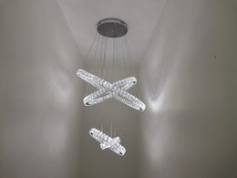 Color Change LED Crystal Pendant Light P312-4Rings - Galaxy Lighting NZ