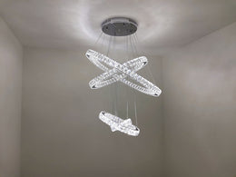 Color Change LED Crystal Pendant Light P312-4Rings - Galaxy Lighting NZ