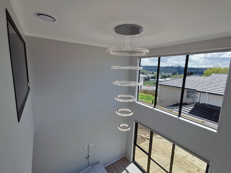 Color Change LED Pendant light P321-6 Rings - Galaxy Lighting NZ
