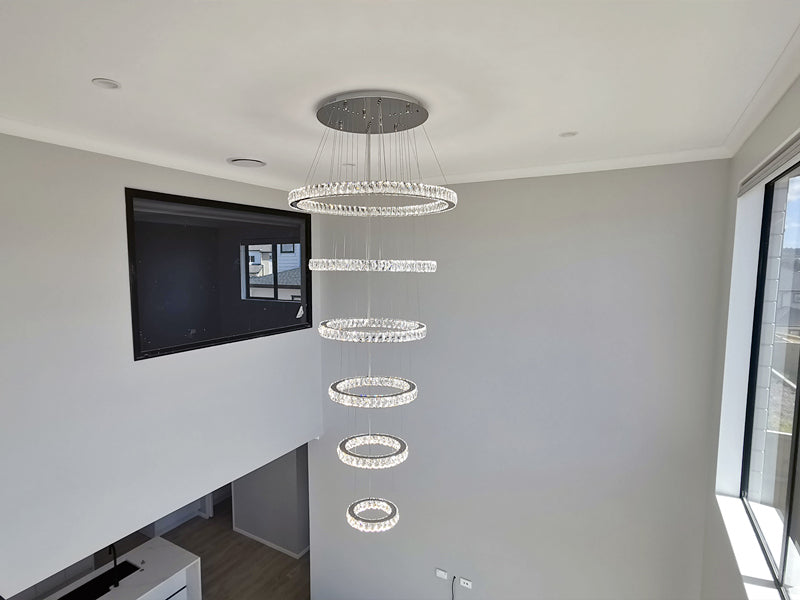 Color Change LED Pendant light P321-6 Rings - Galaxy Lighting NZ