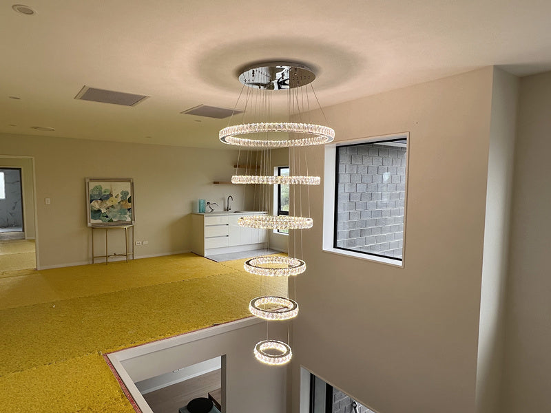 Color Change LED Pendant light P321-6 Rings - Galaxy Lighting NZ