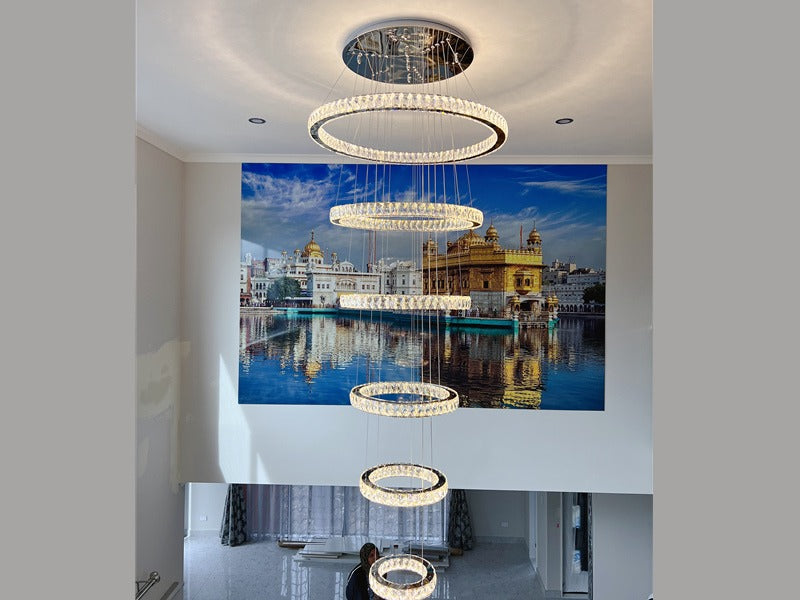 Color Change LED Pendant light P321-6 Rings - Galaxy Lighting NZ