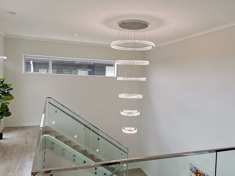 Color Change LED Pendant light P321-6 Rings - Galaxy Lighting NZ