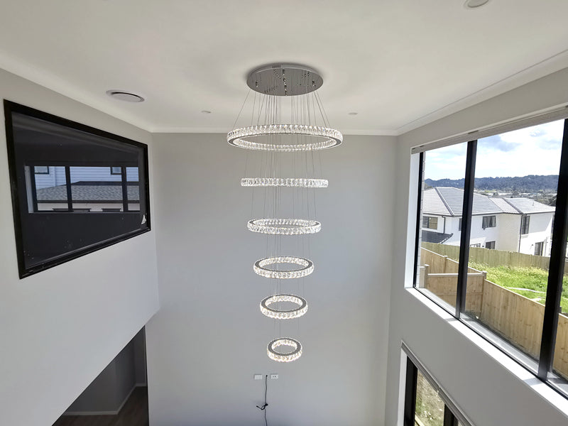 Color Change LED Pendant light P321-6 Rings - Galaxy Lighting NZ