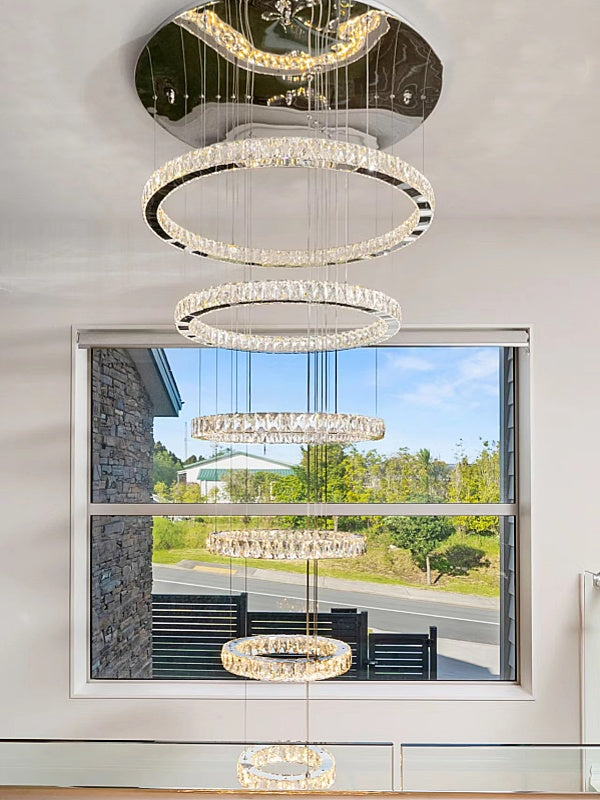 Color Change LED Pendant light P321-6 Rings - Galaxy Lighting NZ