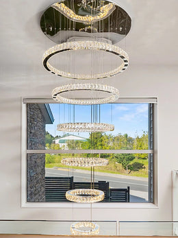 Color Change LED Pendant light P321-6 Rings - Galaxy Lighting NZ