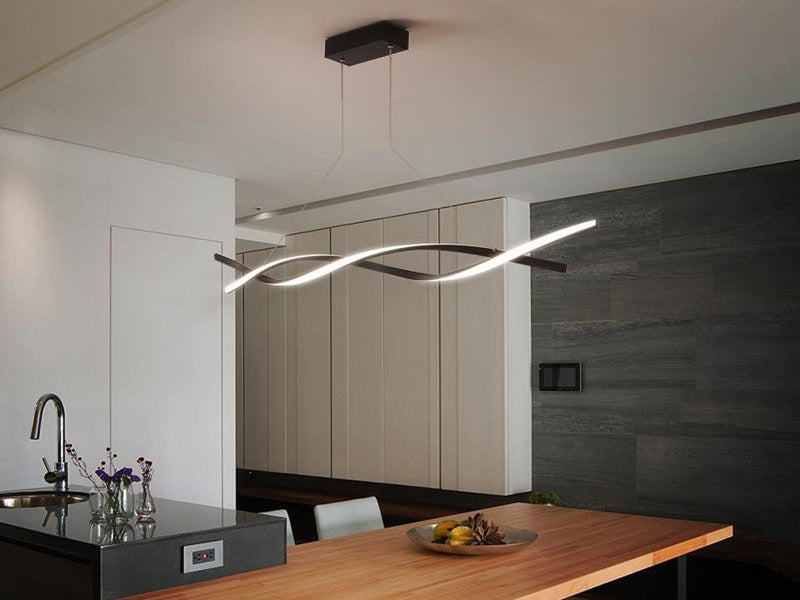 LED Pendant Kitchen Light, Black Double Spiral Shape P325-1.2M - Galaxy Lighting NZ