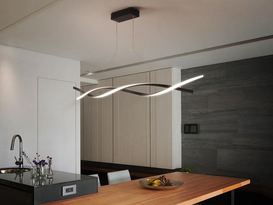 LED Pendant Kitchen Light, Black Double Spiral Shape P325-1.2M - Galaxy Lighting NZ