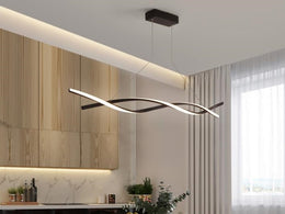 LED Pendant Kitchen Light, Black Double Spiral Shape P325-1.2M - Galaxy Lighting NZ