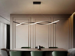 LED Pendant Kitchen Light, Black Double Spiral Shape P325-1.2M - Galaxy Lighting NZ
