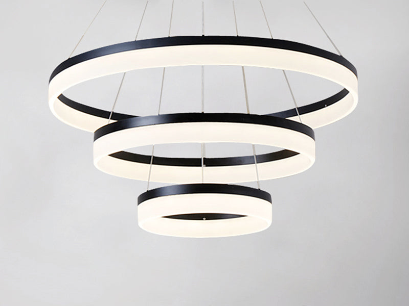 LED Pendant Light P336-Black*3Rings - Galaxy Lighting NZ