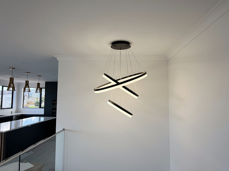LED Pendant Light P336-Black*3Rings - Galaxy Lighting NZ