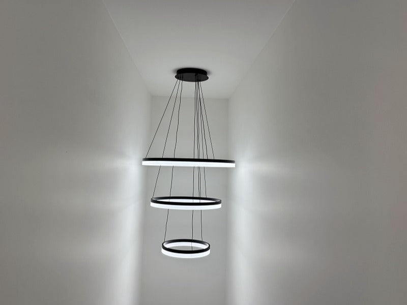 LED Pendant Light P336-Black*3Rings - Galaxy Lighting NZ