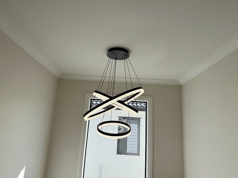 LED Pendant Light P336-Black*3Rings - Galaxy Lighting NZ