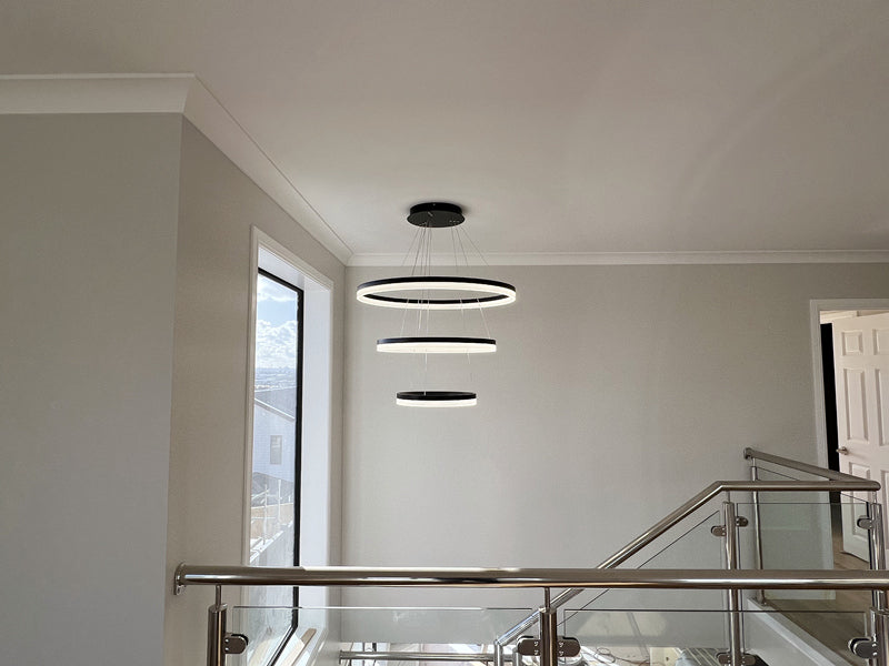 LED Pendant Light P336-Black*3Rings - Galaxy Lighting NZ