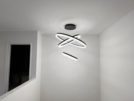 LED Pendant Light P336-Black*3Rings - Galaxy Lighting NZ