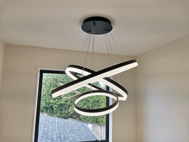 LED Pendant Light P336-Black*3Rings - Galaxy Lighting NZ