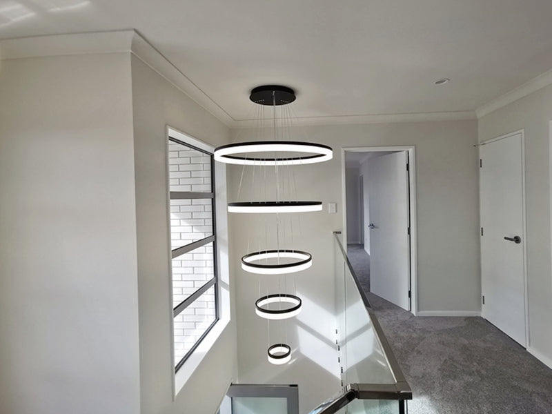 LED Drop Light P336-Black*5Rings - Galaxy Lighting NZ