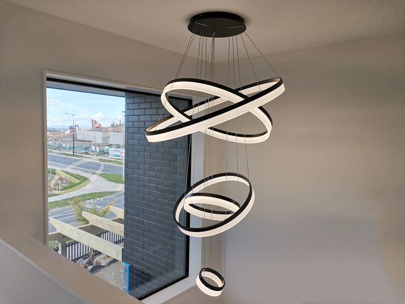LED Drop Light P336-Black*5Rings - Galaxy Lighting NZ