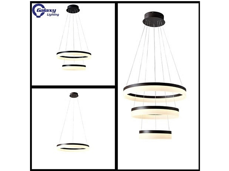 LED Pendant Light P336-Black*3Rings - Galaxy Lighting NZ