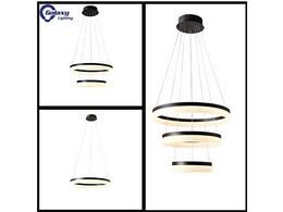 LED Pendant Light P336-Black*3Rings - Galaxy Lighting NZ