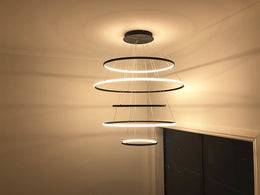 Stylish LED Pendant Light, Mutiple Shape P337-Black*5 - Galaxy Lighting NZ