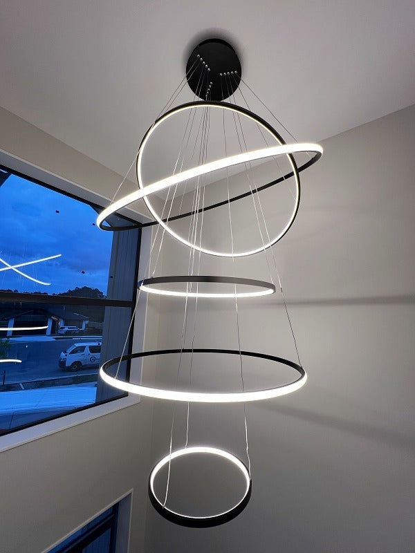 Stylish LED Pendant Light, Mutiple Shape P337-Black*5 - Galaxy Lighting NZ
