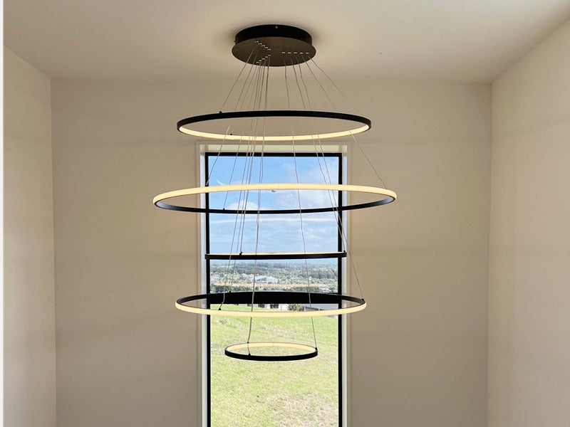 Stylish LED Pendant Light, Mutiple Shape P337-Black*5 - Galaxy Lighting NZ