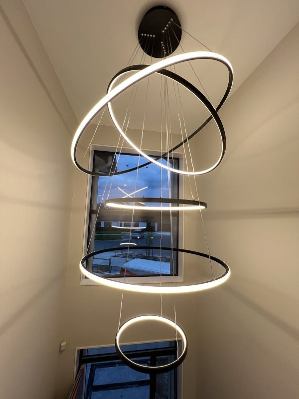 Stylish LED Pendant Light, Mutiple Shape P337-Black*5 - Galaxy Lighting NZ