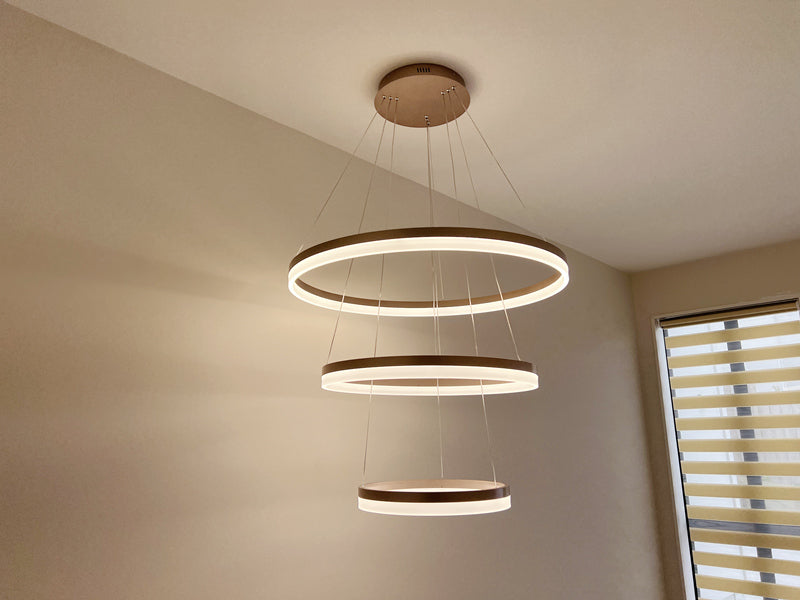 LED Pendant Light P339-Coffee*3Rings - Galaxy Lighting NZ