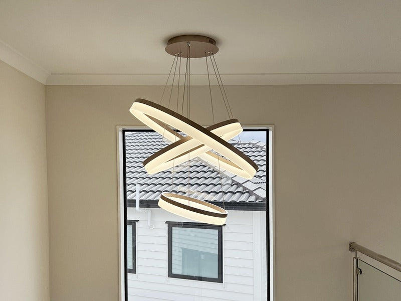 LED Pendant Light P339-Coffee*3Rings - Galaxy Lighting NZ