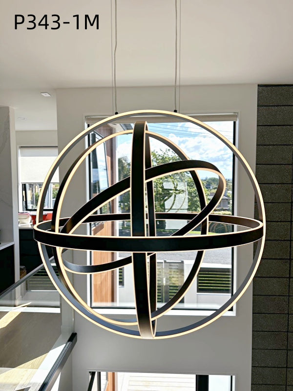 Artisan Black 360° Rotating LED Pendant Light P343-60cm - Galaxy Lighting NZ