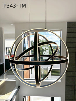 Artisan Black 360° Rotating LED Pendant Light P343-60cm - Galaxy Lighting NZ