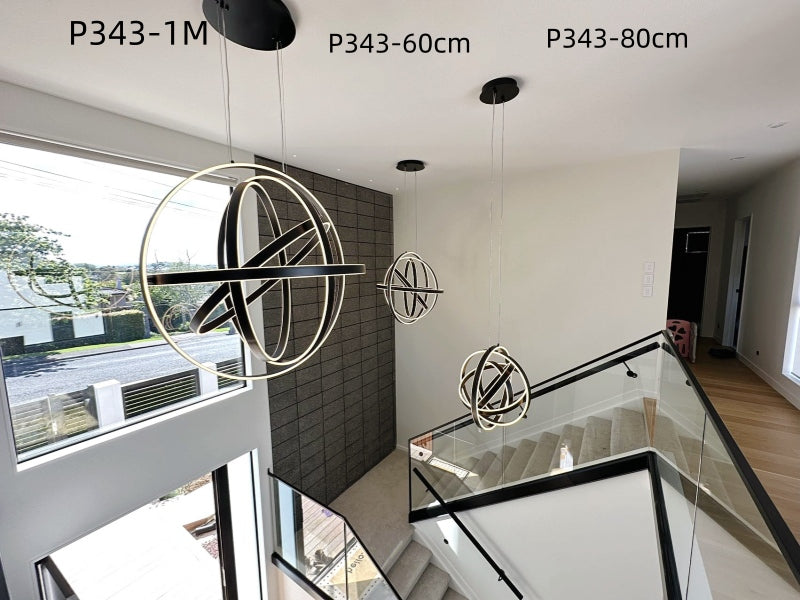 Artisan Black 360° Rotating LED Pendant Light P343-60cm - Galaxy Lighting NZ