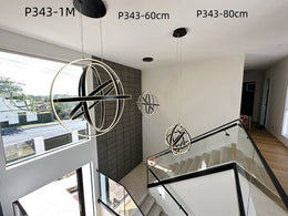 Artisan Black 360° Rotating LED Pendant Light P343-60cm - Galaxy Lighting NZ