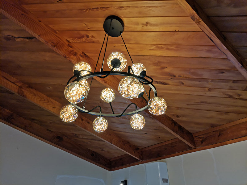 LED Pendant Light P348-80cm-Amber - Galaxy Lighting NZ